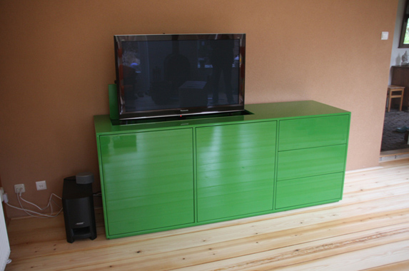 tv kast lift op maat groen