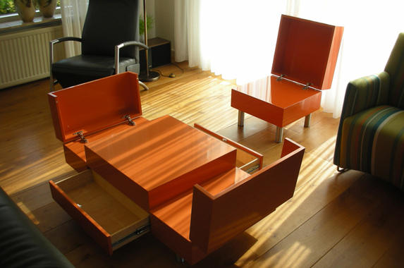 salontafel design oranje hoogglans