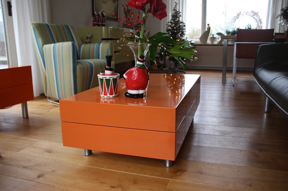 salontafel design oranje hoogglans